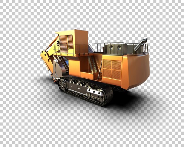 Excavadora aislada en el fondo Ilustración de renderización 3D