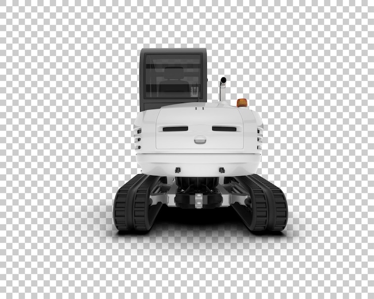 PSD excavadora aislada en el fondo ilustración de renderización 3d