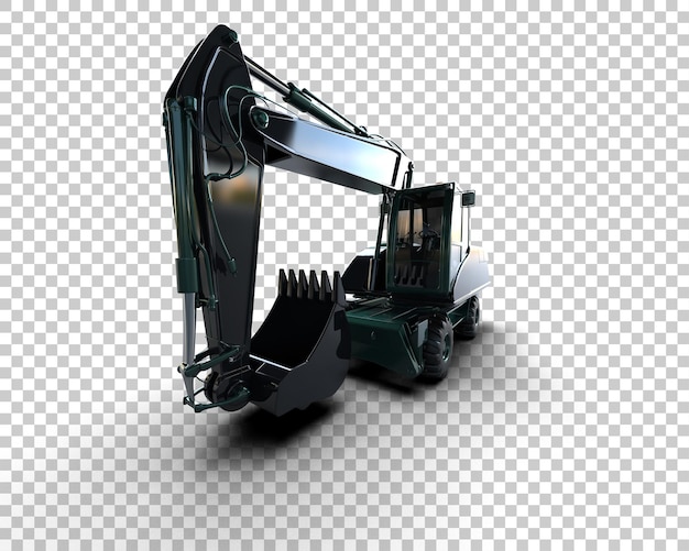 Excavadora aislada en el fondo Ilustración de renderización 3D