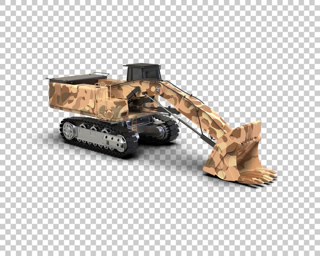 Excavadora aislada en el fondo Ilustración de renderización 3D