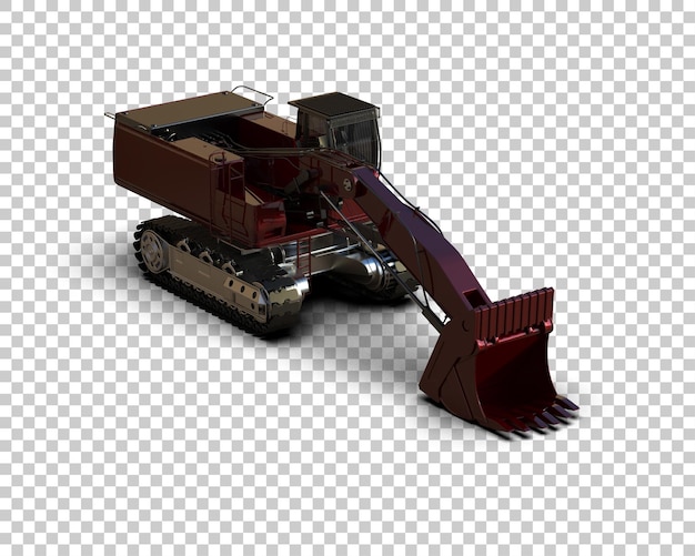 Excavadora aislada en el fondo Ilustración de renderización 3D