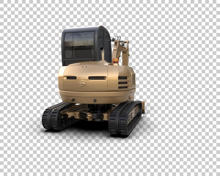PSD excavadora aislada en el fondo ilustración de renderización 3d