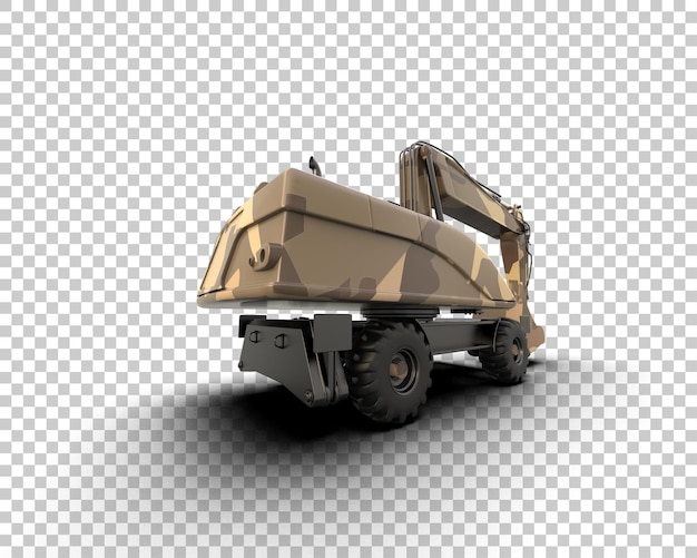 Excavadora aislada en el fondo Ilustración de renderización 3D