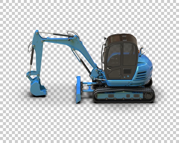 Excavadora aislada en el fondo Ilustración de renderización 3D