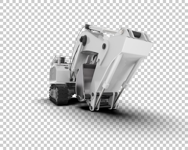 Excavadora aislada en el fondo Ilustración de renderización 3D