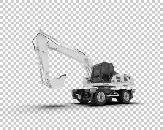 Excavadora aislada en el fondo Ilustración de renderización 3D