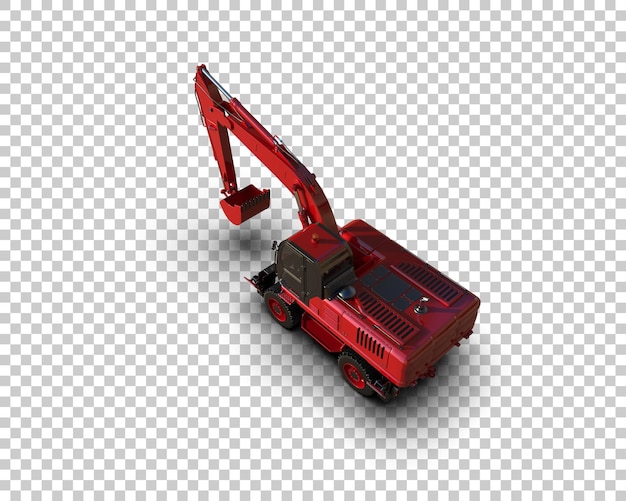 Excavadora aislada en el fondo Ilustración de renderización 3D