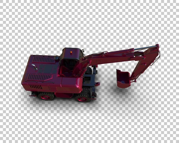 Excavadora aislada en el fondo Ilustración de renderización 3D