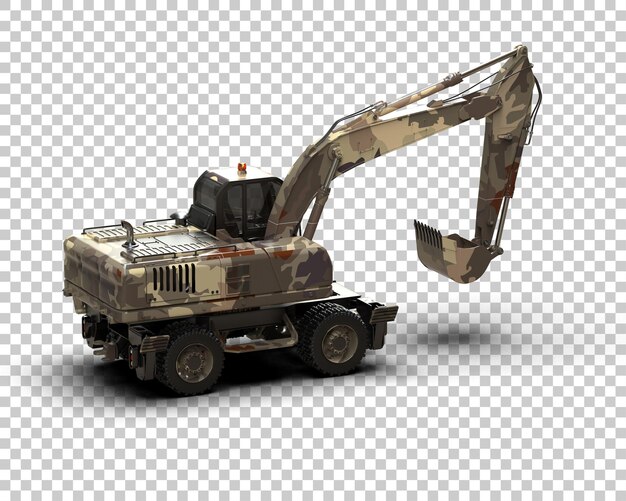 Excavadora aislada en el fondo Ilustración de renderización 3D