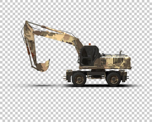 Excavadora aislada en el fondo Ilustración de renderización 3D