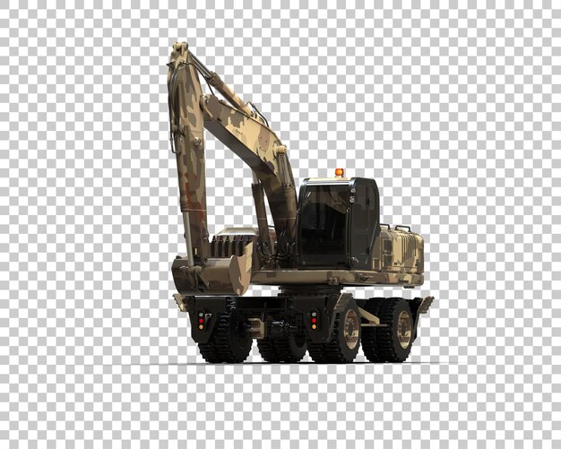 Excavadora aislada en el fondo Ilustración de renderización 3D