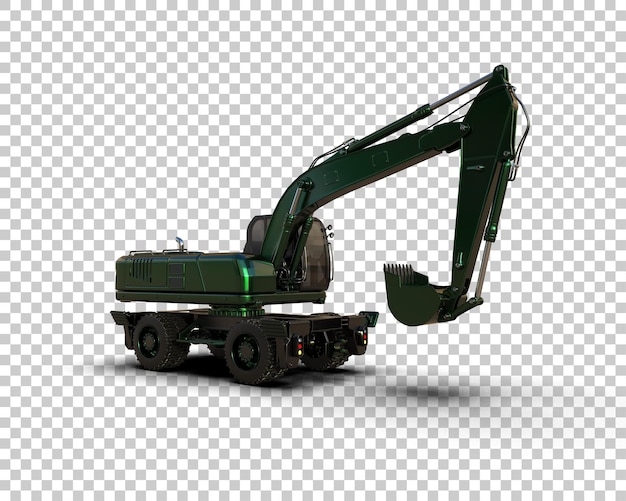 Excavadora aislada en el fondo Ilustración de renderización 3D