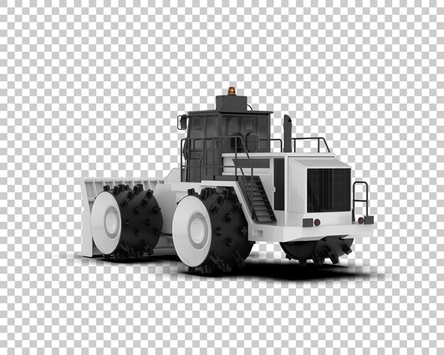 Excavadora aislada en el fondo Ilustración de renderización 3D