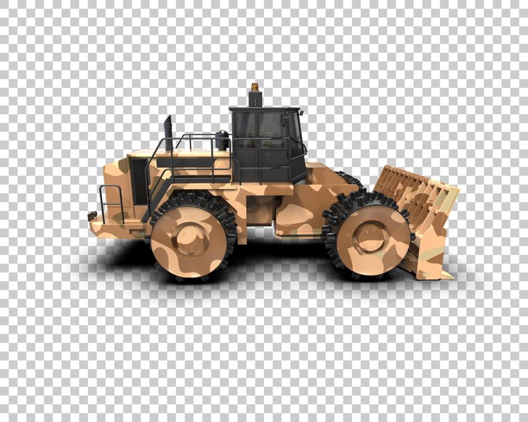 PSD excavadora aislada en el fondo ilustración de renderización 3d