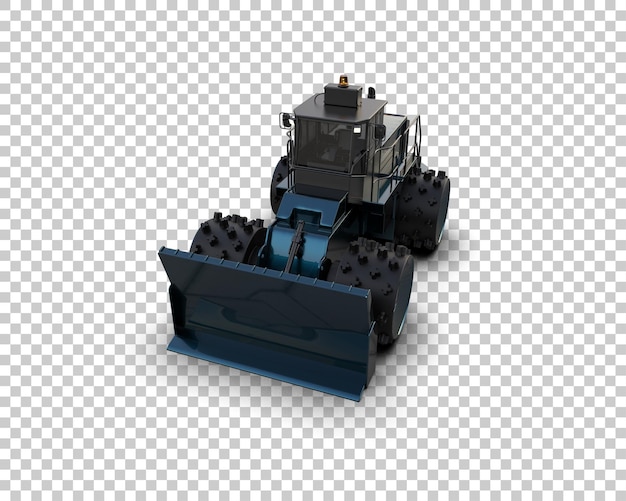 Excavadora aislada en el fondo Ilustración de renderización 3D