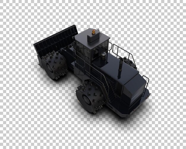 Excavadora aislada en el fondo Ilustración de renderización 3D