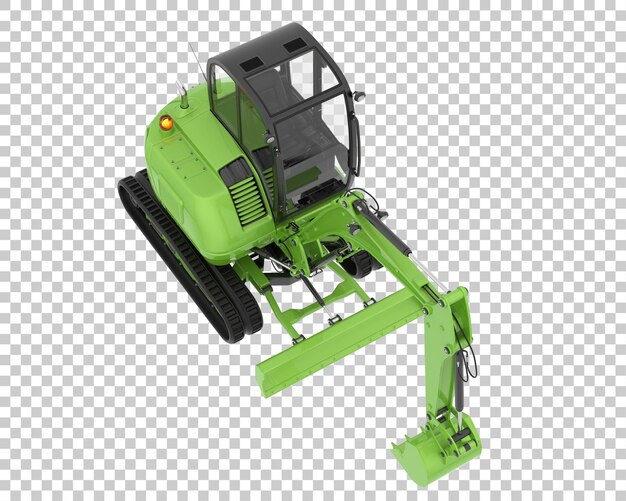 PSD excavadora compacta sobre fondo transparente ilustración de renderizado 3d