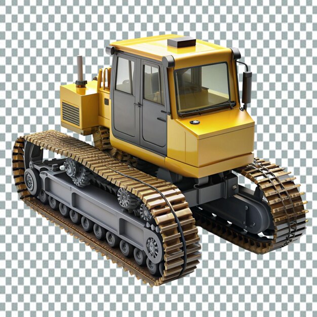 PSD excavadora moderna em um fundo claro renderização 3d vista frontal