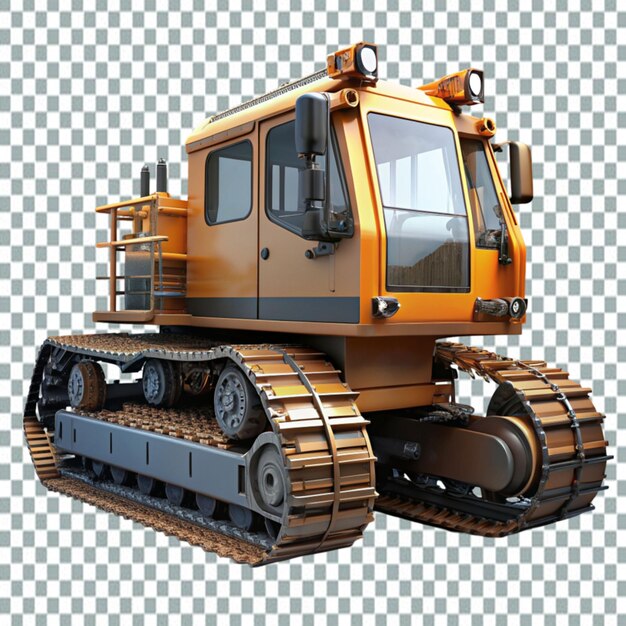 PSD excavadora moderna em um fundo claro renderização 3d vista frontal