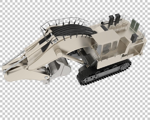 Excavadora sobre fondo transparente Ilustración de renderizado 3d
