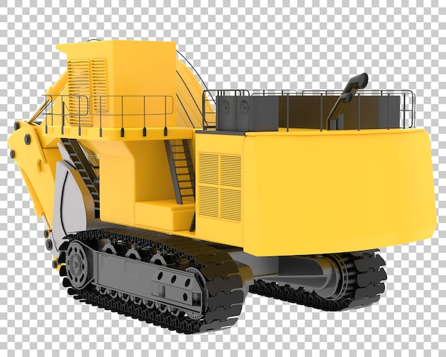 Excavadora sobre fondo transparente Ilustración de renderizado 3d