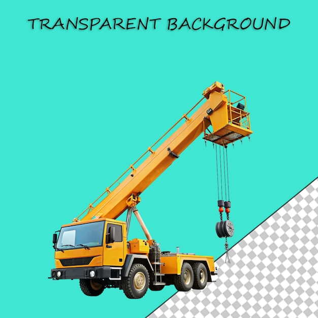 PSD excavadora de vía en fondo transparente ilustración de renderización en 3d