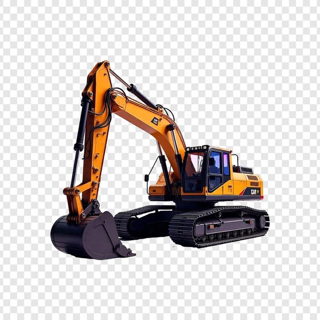 Excavadora de vía Png aislada sobre un fondo transparente