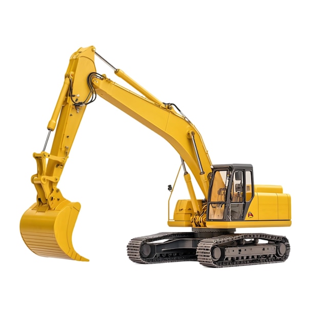 Excavatrice hydraulique jaune pour la construction et le terrassement