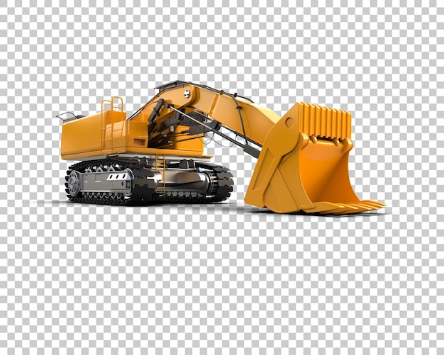 Excavatrice isolée sur le fond illustration de rendu 3D
