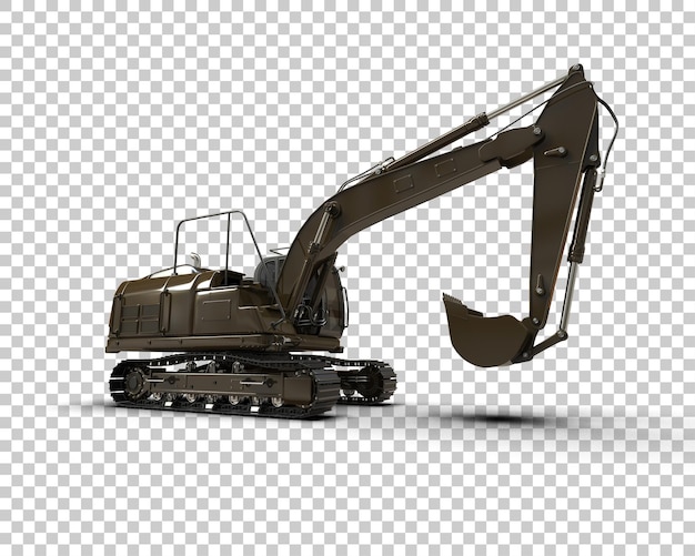 Excavatrice isolée sur le fond illustration de rendu 3D