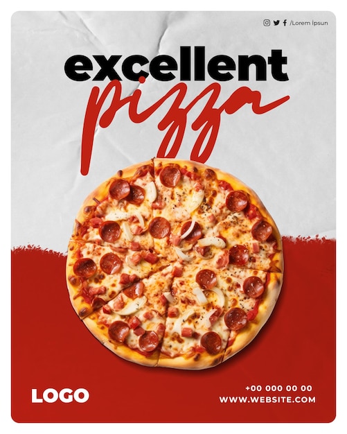 PSD excelente cena de pizza pepperoni