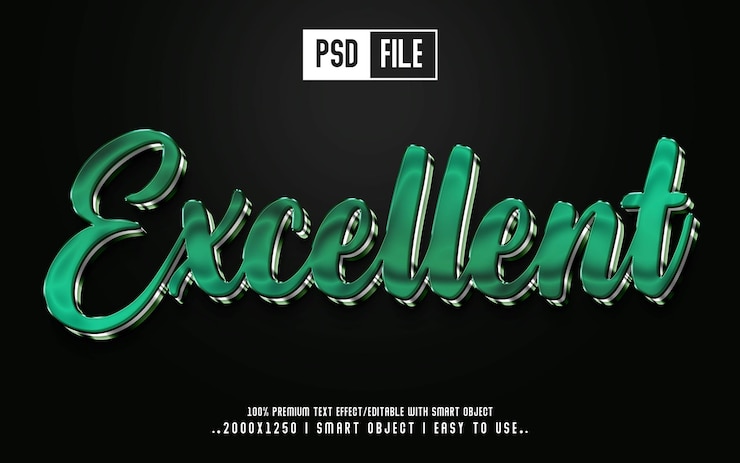 PSD excelente psd de efeito de texto editável 3d com fundo premium