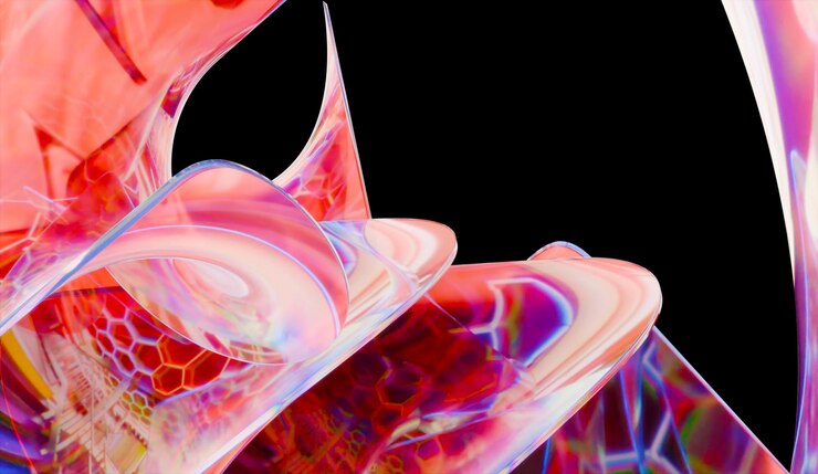PSD excepcional renderizado en 3d de fondo de vidrio irisado abstracto hecho con software 3d
