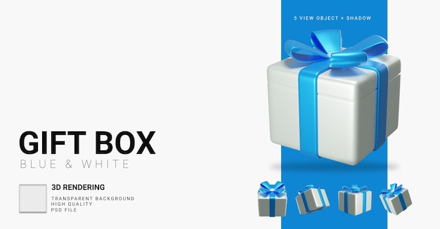 Exclusiva caja de regalo de color 3D Render moderno en estilo de diseño
