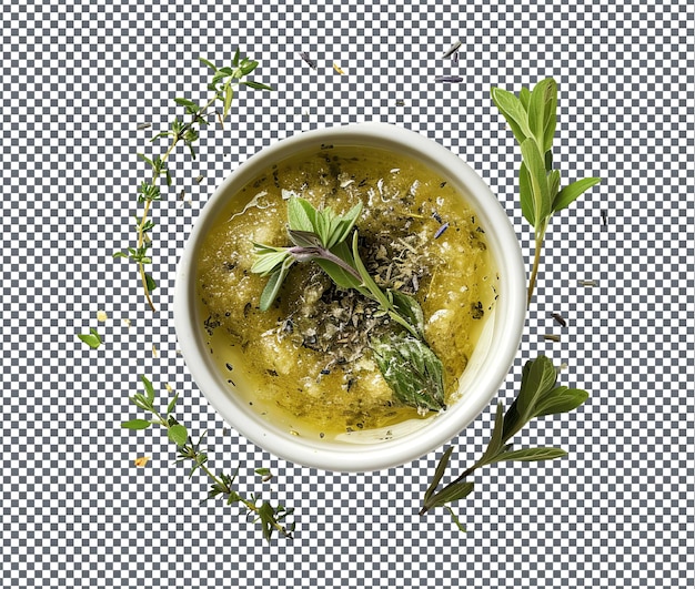 Exfoliant corporel infusé d'herbes utiles isolé sur un fond transparent