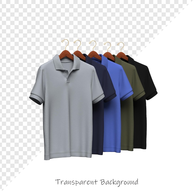 PSD una exhibición de camisas con las palabras transparente en la parte inferior