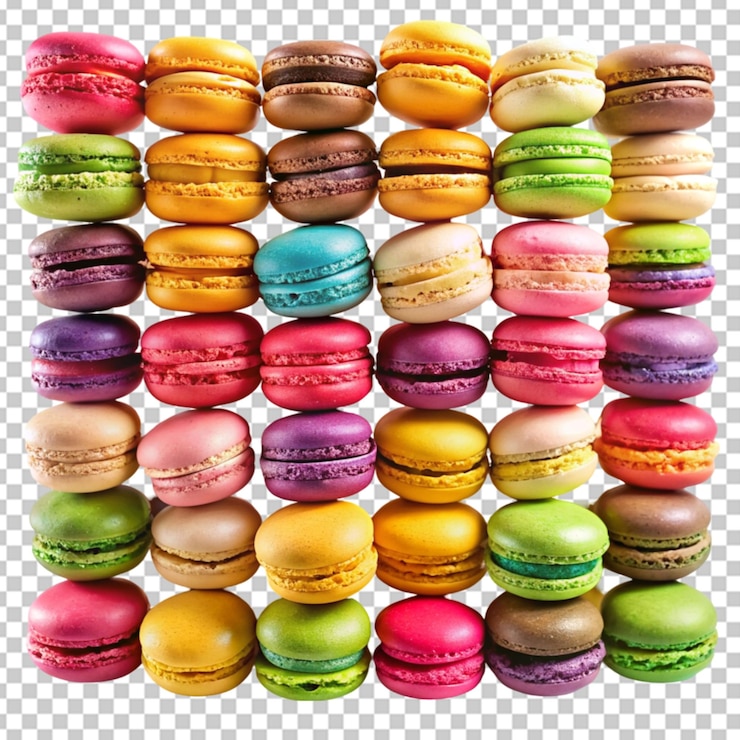 PSD exhibición de macarrones coloridos