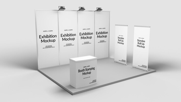 PSD exhibition expo booth mockup
