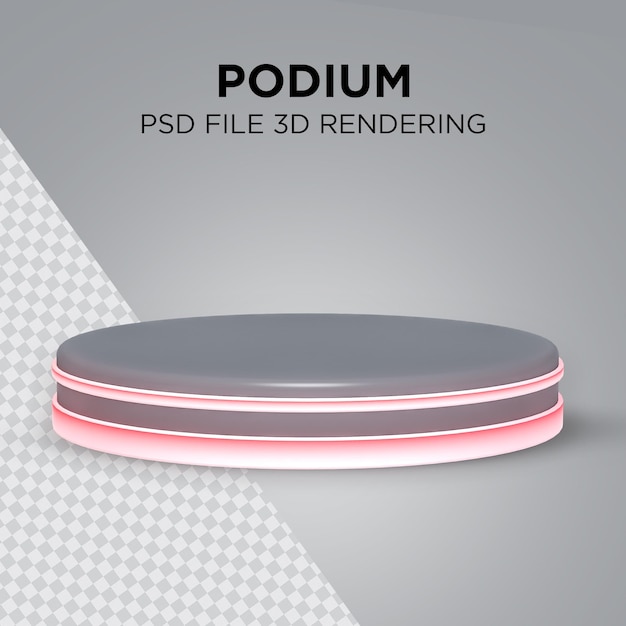PSD exibição 3d de pódio em renderização 3d de palco em branco de fundo transparente premium