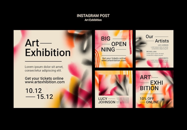 Exibição de arte modelo de postagens no Instagram