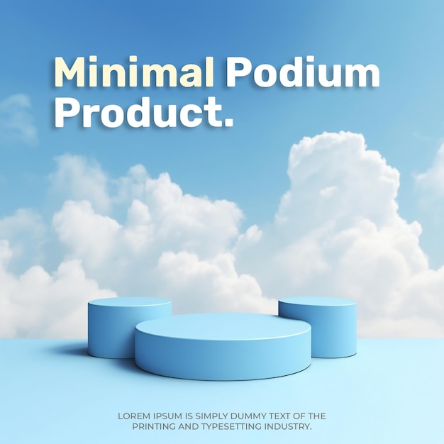 Exibição de palco de pódio natural realista com nuvem para cena de apresentação de produto dispaly de produto