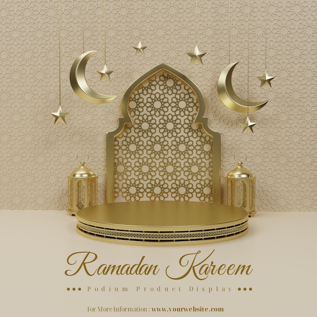 Exibição de produto de luxo gold ramadan podium