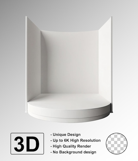 Exibição de produtos de stand de eventos em 3D