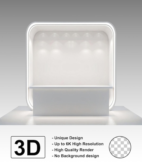 Exibição de Showroom de Eventos Mockup Design Criativo 3D Realista