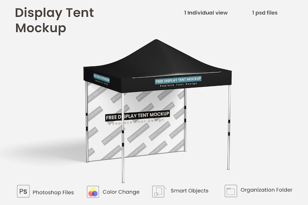 Exibir maquete de tenda psd premium