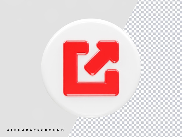 exit icon logout 3d illustration rendering transparent