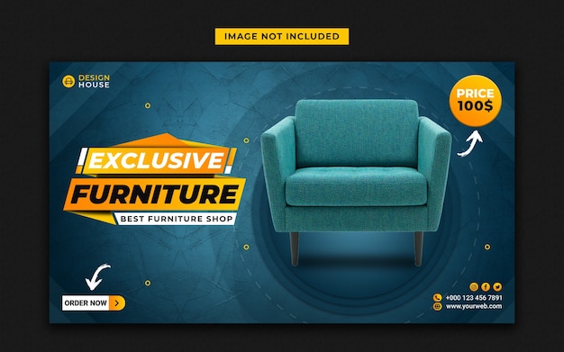 Exklusive möbel verkauf web banner vorlage