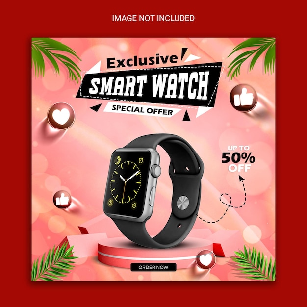 Exklusive smartwatch-social-media-banner-vorlage.