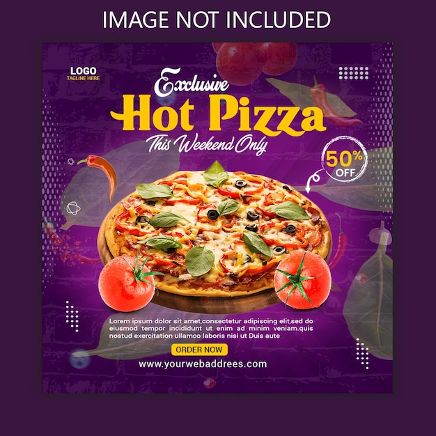 Exklusives hot pizza-social-media-post-banner