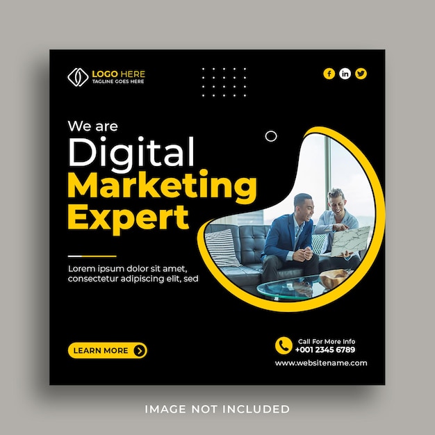 Experte für digitales Marketing und Corporate Social Media Post-Design-Vorlage